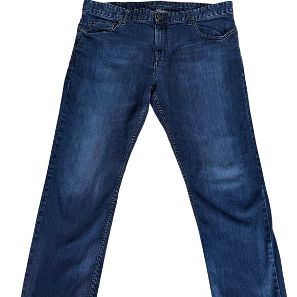 Calvin Klein Mens Slim Straight Leg Jeans 40x32 Dark Blue Denim Classic Basic - Picture 11 of 14